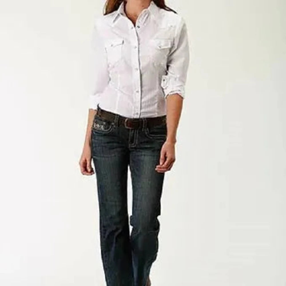 Roper Women's White Snap Up Western Show Shirt