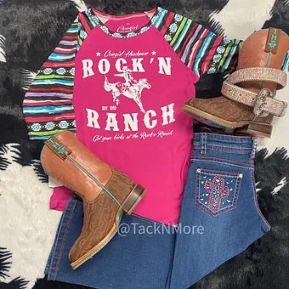 Rockin' Ranch Girls Pink Serape Shirt