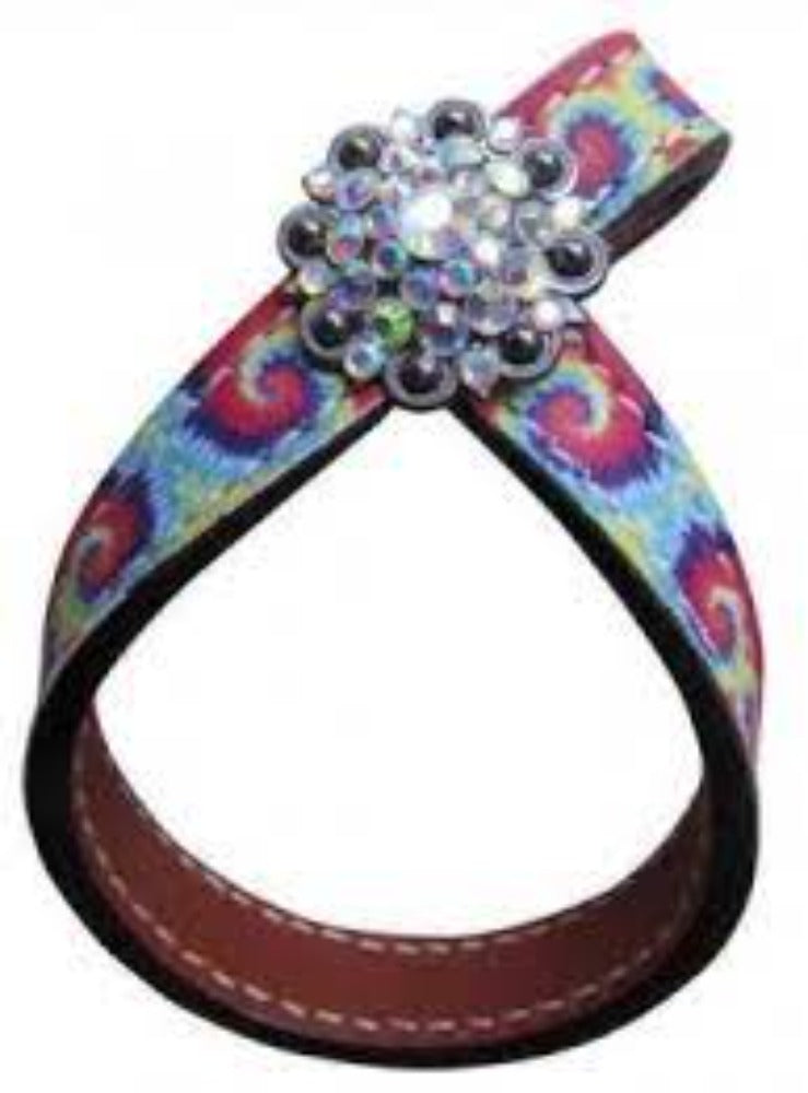 Tie Dye Leather Tie Down Keeper