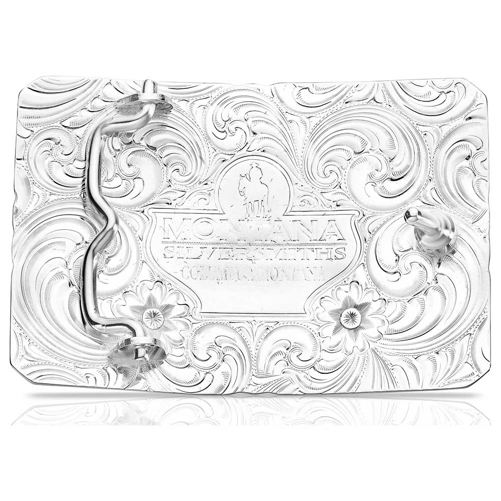 'Unyielding Grit' Belt Buckle w/ Cross, Cowboy, Horse