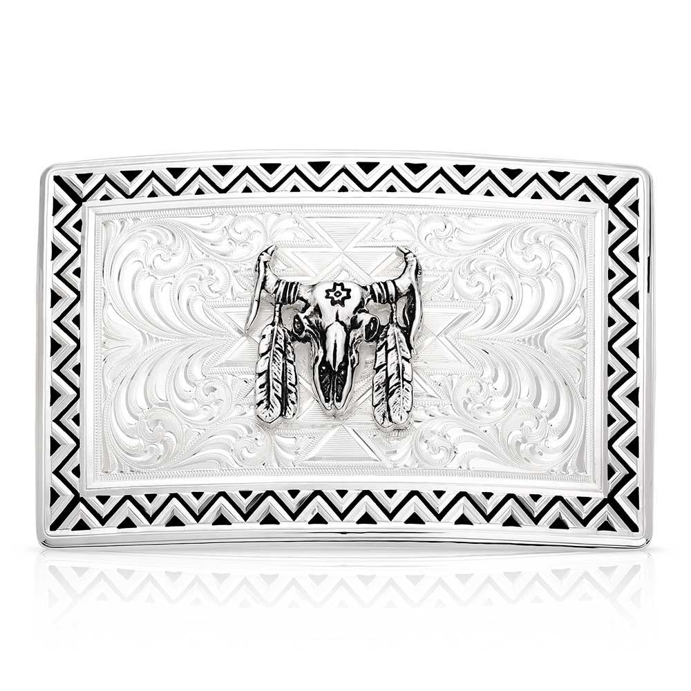 Montana Silversmiths Four Winds Buckle with Buffalo Skull