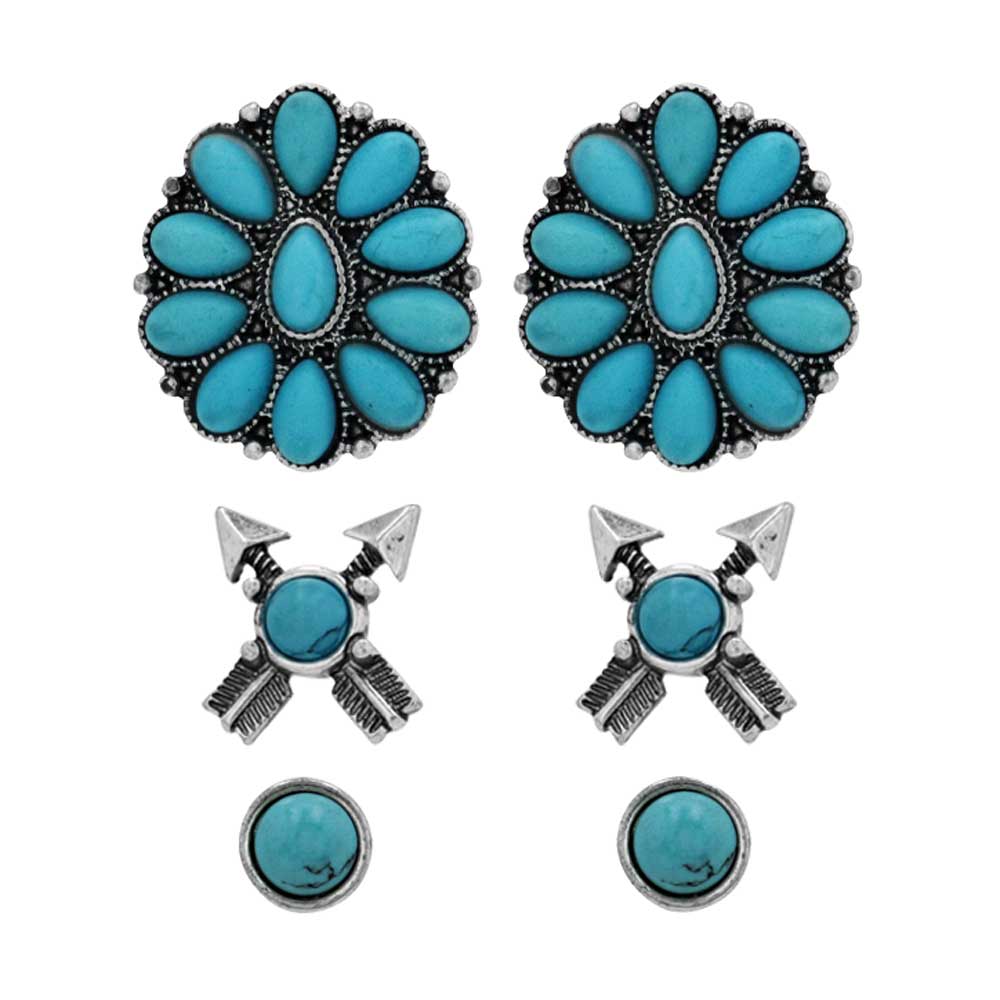 Montana Silversmiths Turquoise Flair Attitude Earring Set