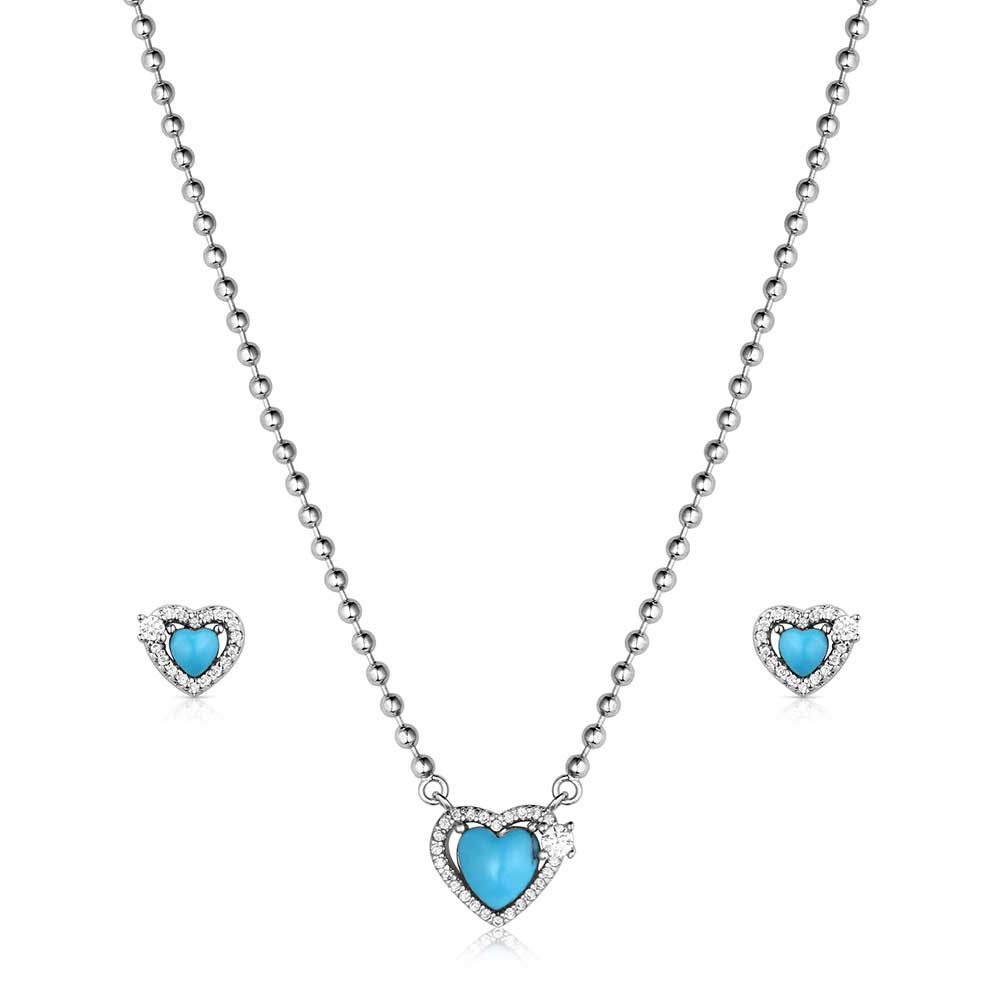 Montana Silversmiths Heart of Turquoise Jewelry Set