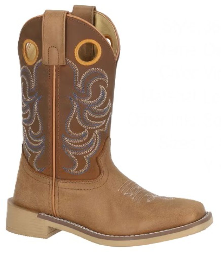 Smoky Western Cowboy Boots Owen Brown/Tan Sq Toe