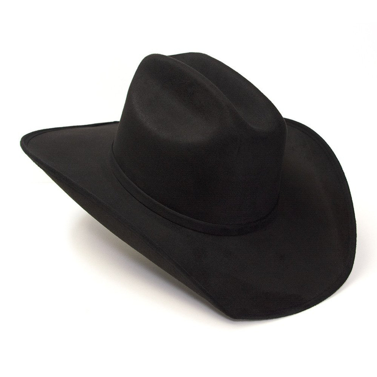Black Suede Finish Western Cattleman Cowboy Hat