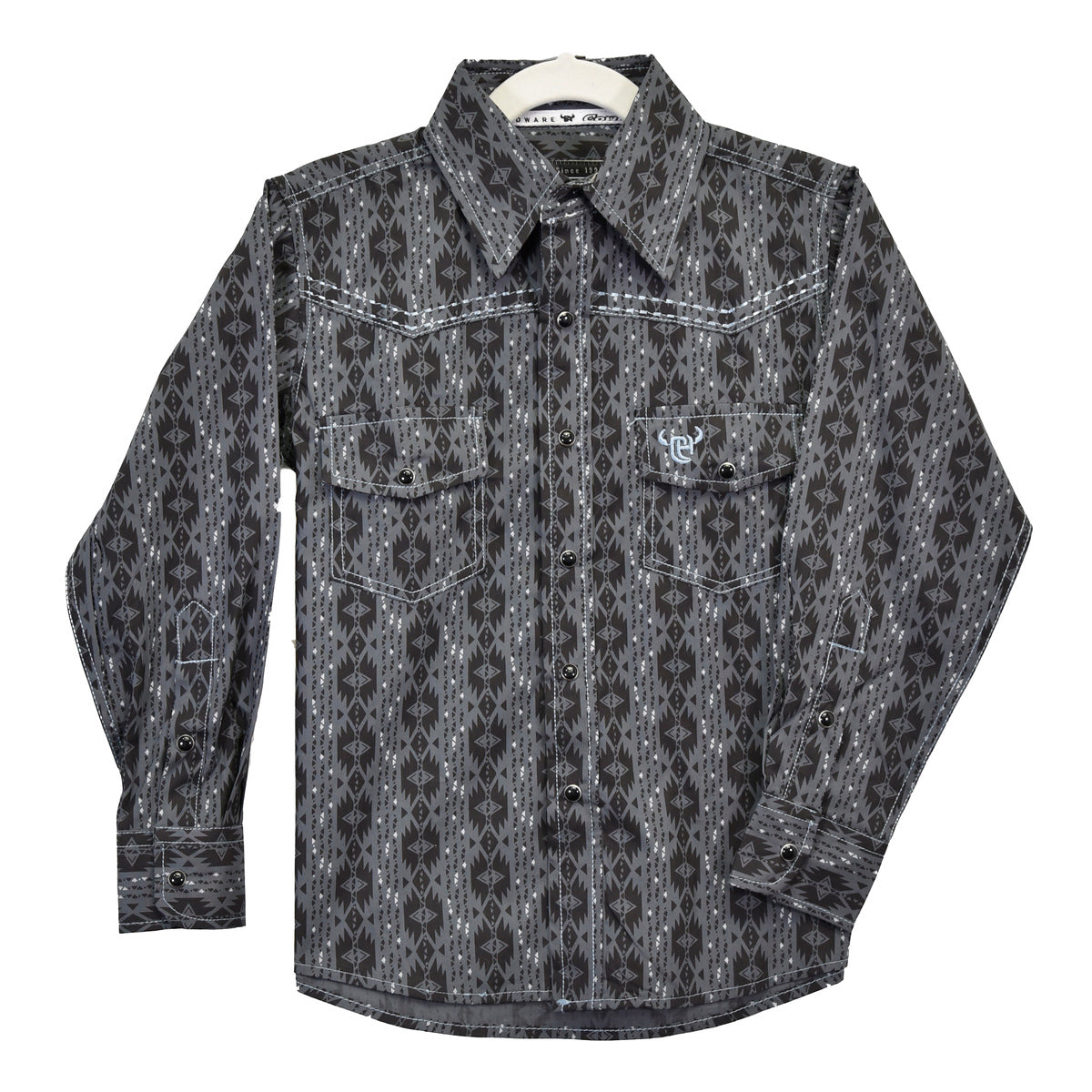 Cowboy Hardware Boys Black Aztec Snap Shirt