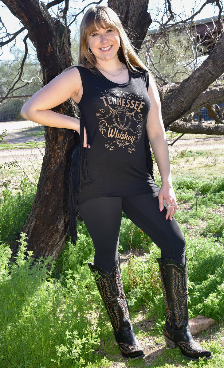 Women's Cowgirl Hardware Tennessee Whiskey Fringe Tank Top