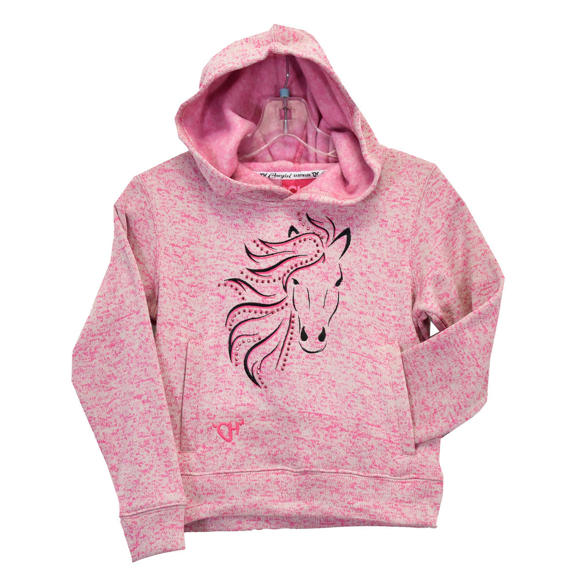 Cowgirl Hardware Girl's Pink Horse Head Hoodie