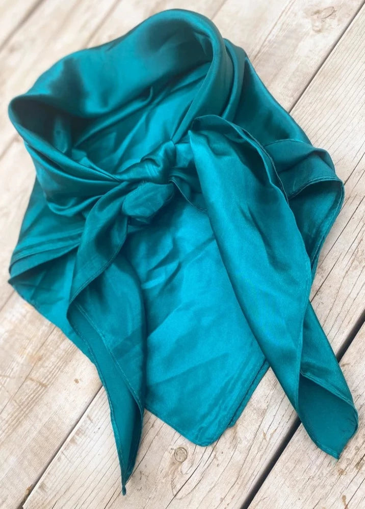 35" x 35" Solid Teal Wild Rag / Scarf