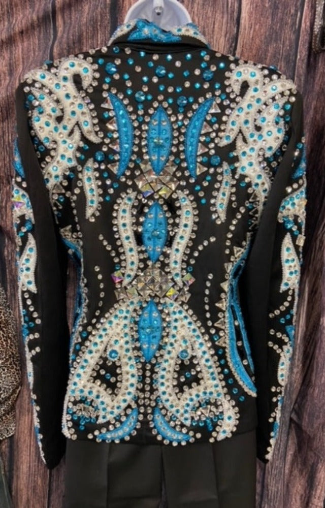 Women's Royal Highness Turquoise White Black Show Jacket
