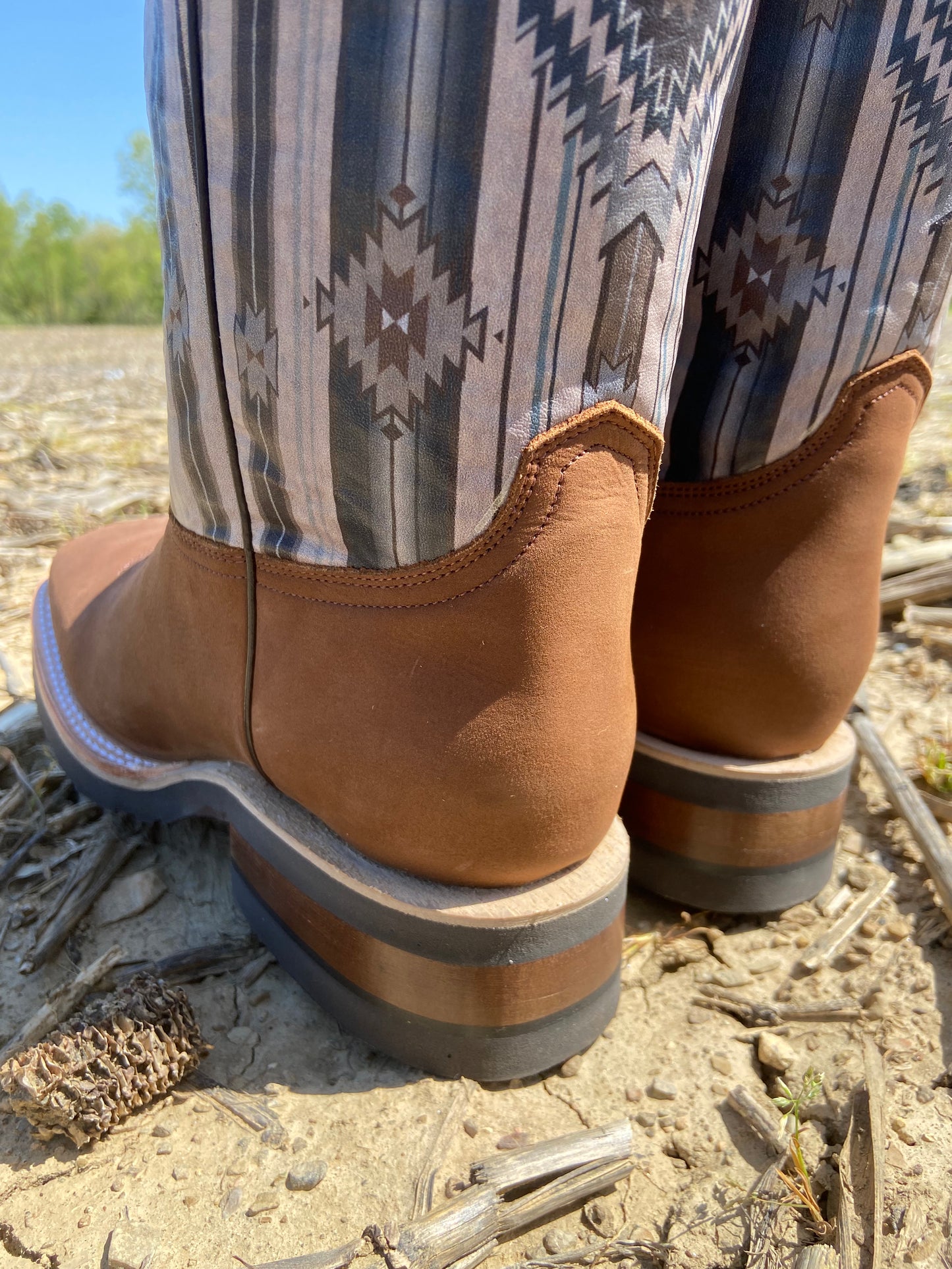 Men's Roper Gray & Brown SOUTHWEST AZTEC COWBOY BOOTS
