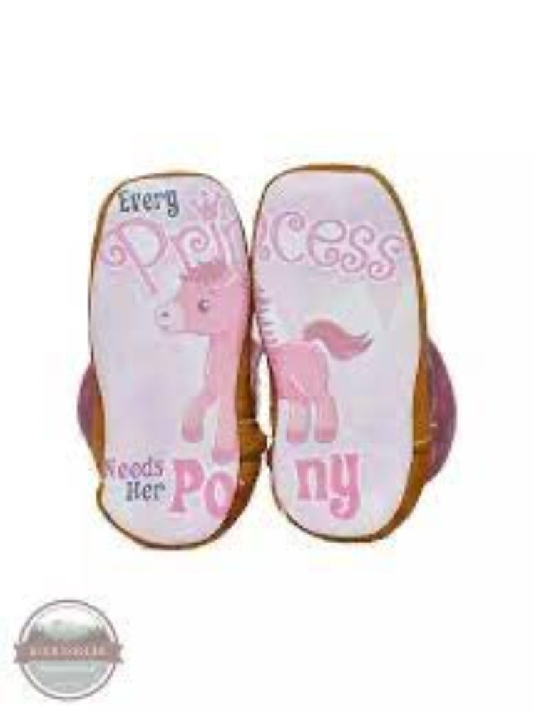 Tin Haul Infants Pink purple brown MINI PRINCESS BOOTS w/ Pony sole
