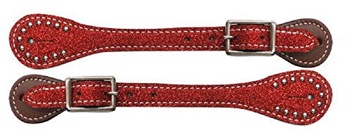 Showman Women's Glitter Overlay Spur Straps