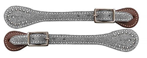 Showman Women's Glitter Overlay Spur Straps