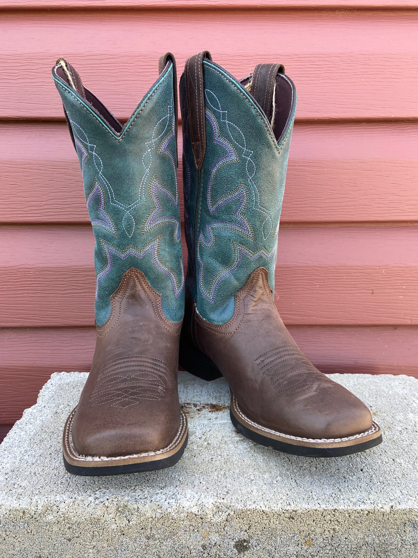 Roper Women's Brown & Blue 'MONTEREY' COWBOY BOOTS