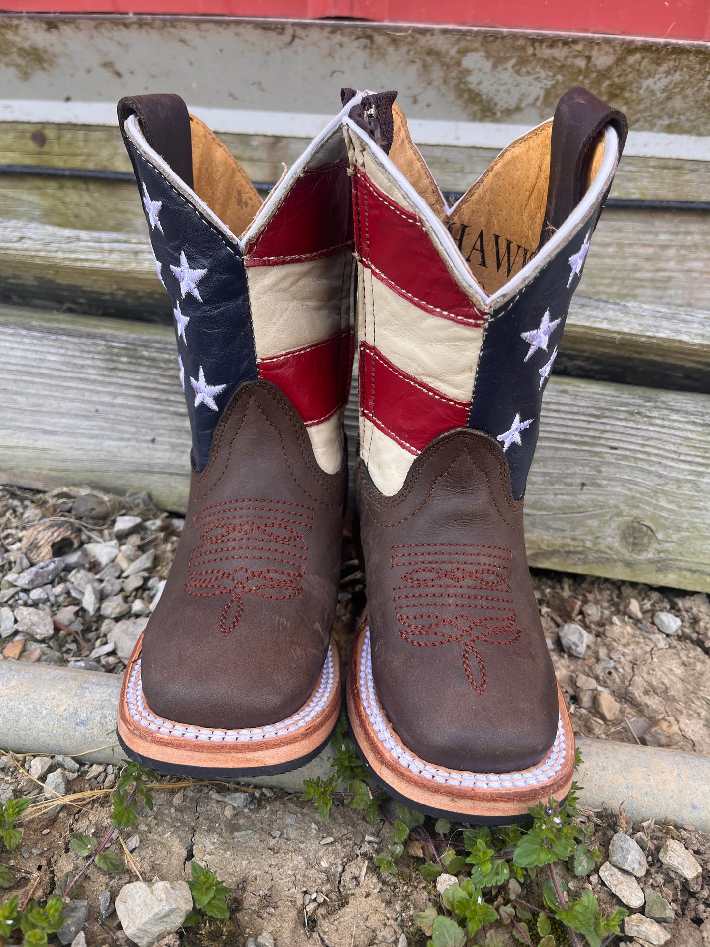 Youth Redhawk Stars and Stripes Western Cowboy Boots
