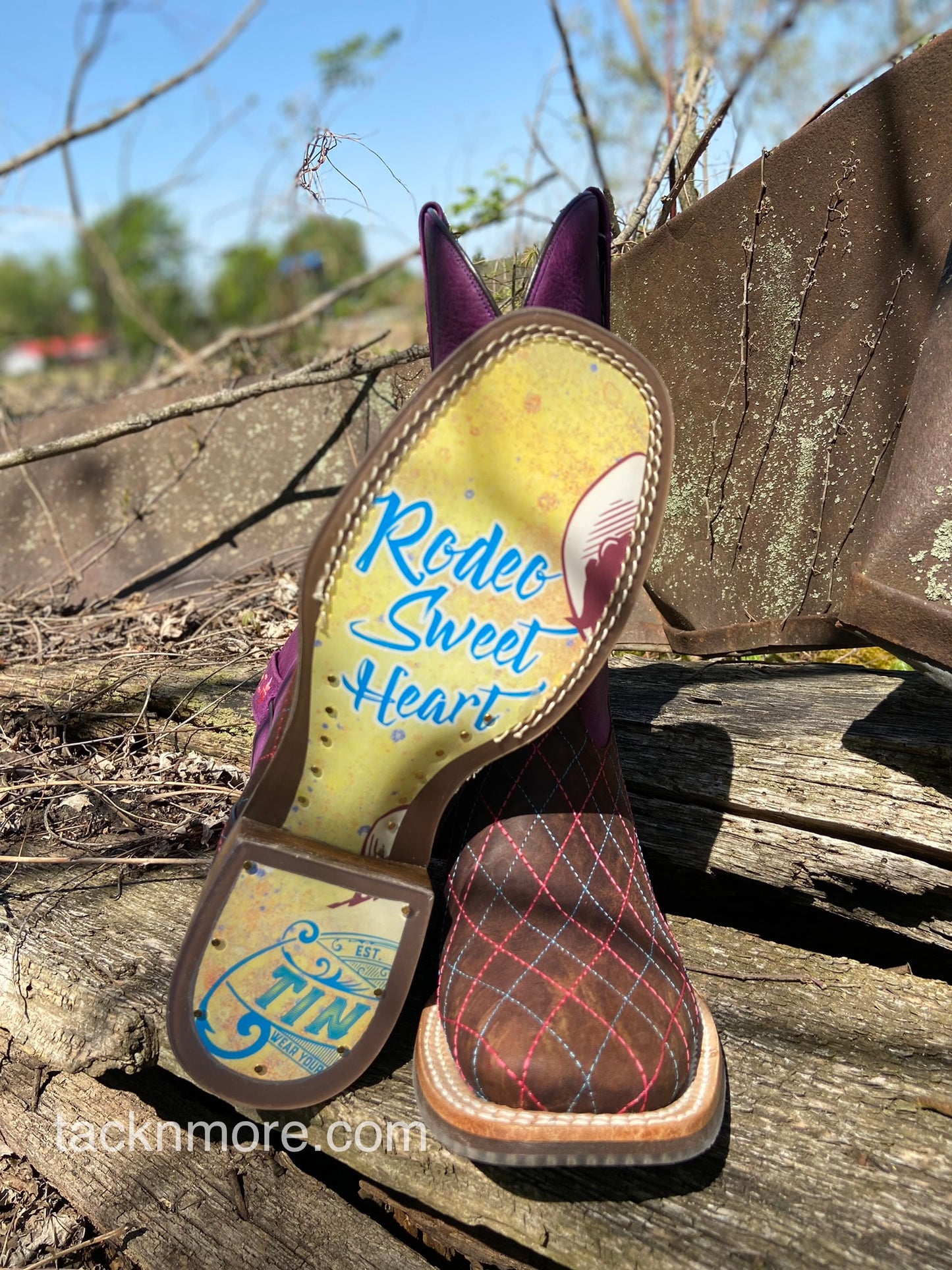 Women's Tin Haul Purple Retro 'Rodeo Sweetheart' Cowboy Boots