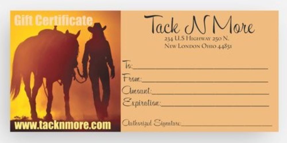 Tack N More Gift Certificate