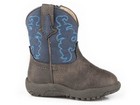 Roper Infant Boys Navy Blue & Brown Faux Leather 'Blaze' Cowboy Boots