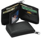 Western Express's Black Genuine Leather Zipper Billfold Wallet