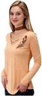 Roper Women's Light Orange (Peach) Feather Image Western Shirt