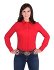 Noble Outfitters Women's Barn Red Perfect Fit Western Shirt.