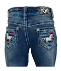 Cowgirl Hardware Youth Girl's Toddler Western Jeans with Heart & Horse back pockets. Size 12-18M.