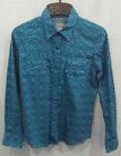 Roper Youth Girl's Turquoise Ornate Tile Long-sleeve Western Shirt. Small