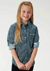 Roper Youth Girls Prairie Pattern Long-Sleeve Western Shirt. Medium
