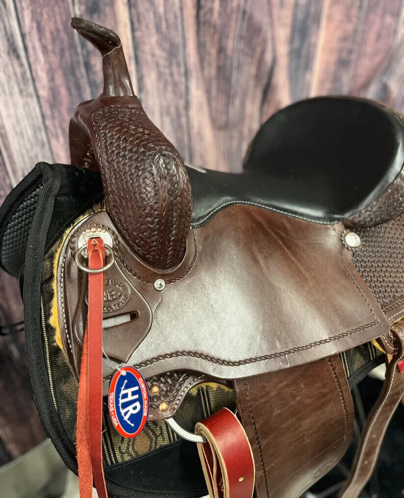HR Saddlery Custom Made USA 16" Chocolate Trail Saddle