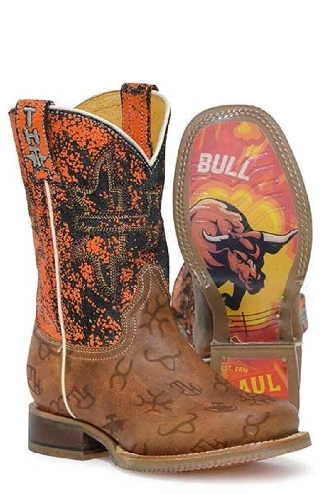 Little Kids' Tin Haul 'Mini Brands' Raging Bull Cowboy Boots Size 10