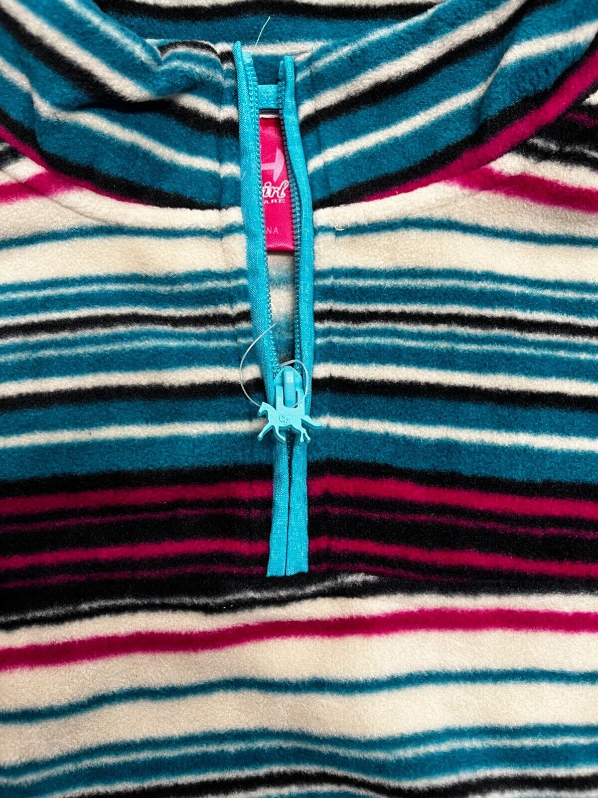 Youth girl's Cowgirl Hardware Turquoise pink SERAPE POLAR FLEECE SHIRT