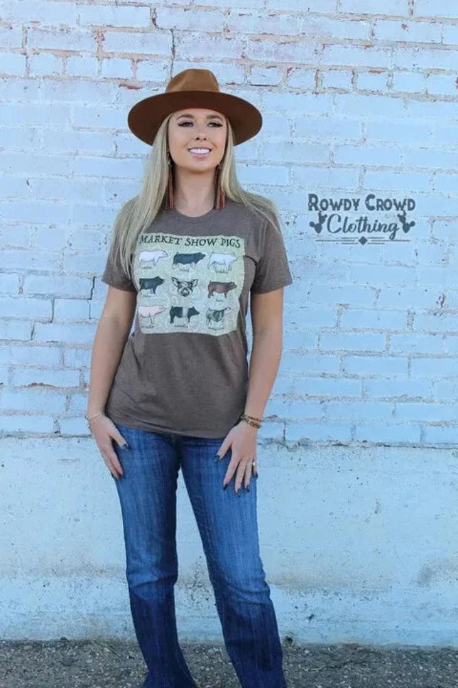 Brown 'Market Show Pigs' Shirt