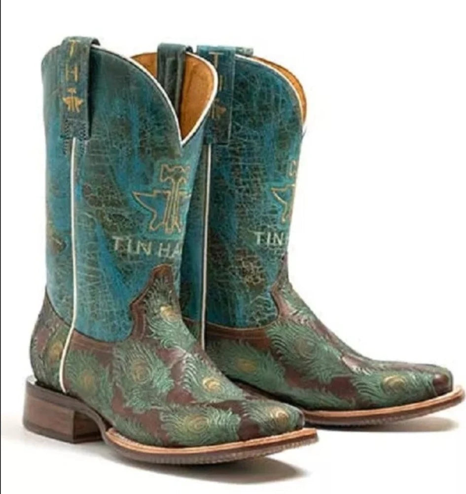 Women's Tin Haul Feather Plume Cowboy Boots