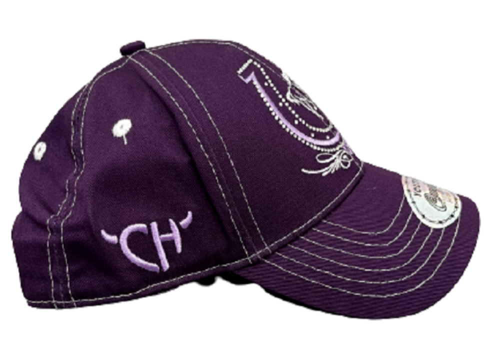 Girl's Cowgirl Hardware Purple HORSESHOE HORSE RHINESTONE HAT