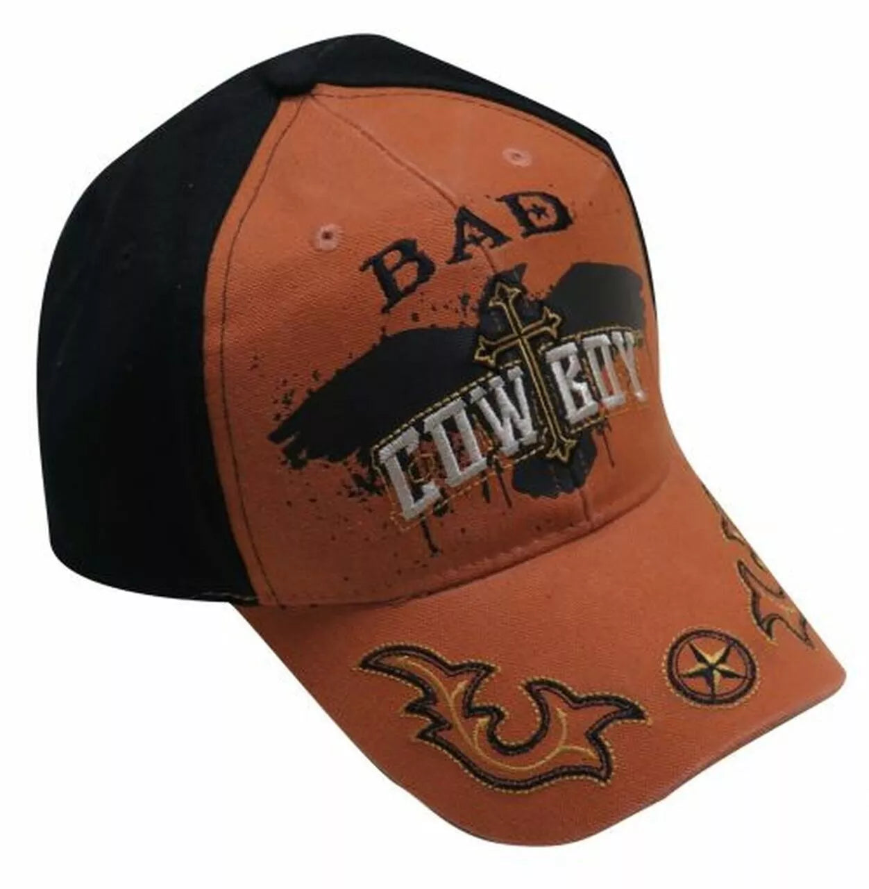 Black & orange 'Bad Cowboy' Hat