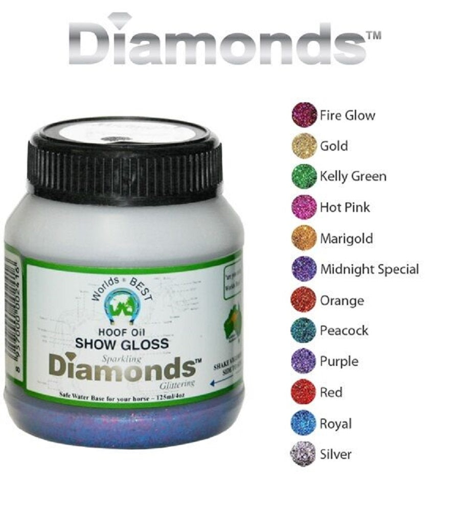 World's Best Hoof Oil Diamonds Show Gloss, Glitter 4 oz.