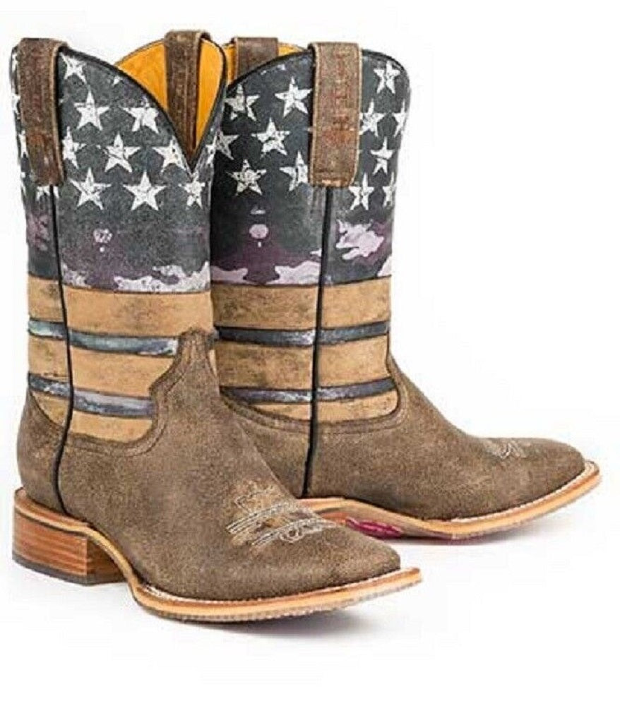 Women's Tin Haul 'American Woman' w/ Shoot Like a Girl Sole Western Boots