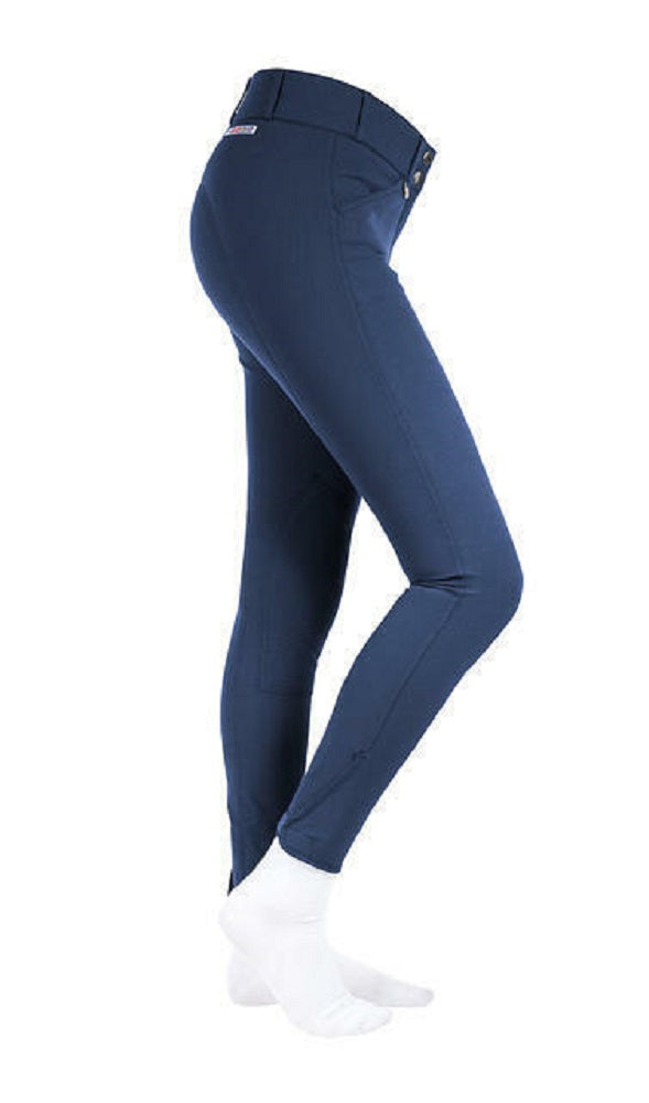 Women's HORZE HORSE BREECHES Grand Prix Dark Blue Self Patch EU 46