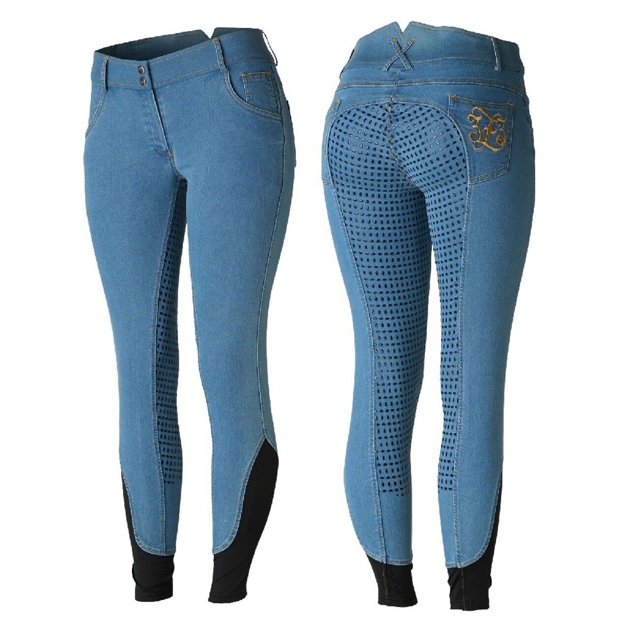 Women's Horze Light blue 'JESSI-LYN' DENIM FS BREECHES EU36/US24