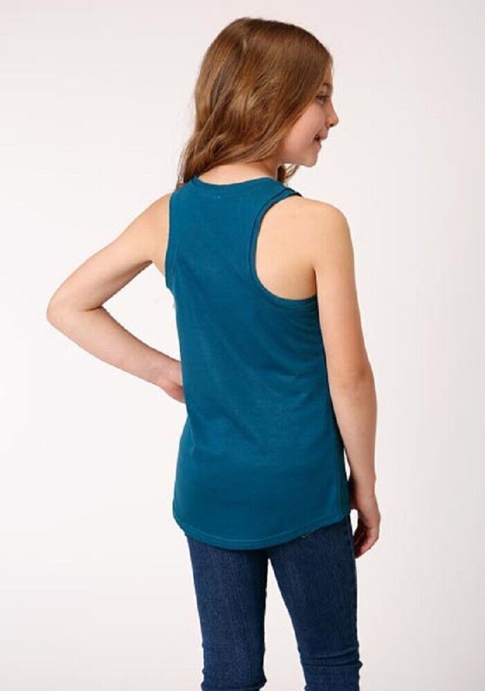 Girl's Navy Blue Tank Top w/ Horse head graphic