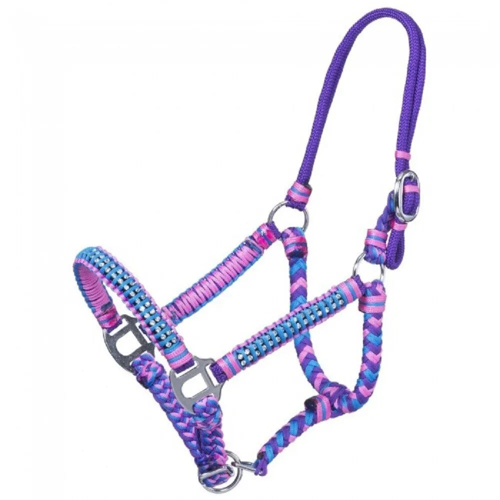 Mini Braided Cord Halter w/ Crystals, Color choice