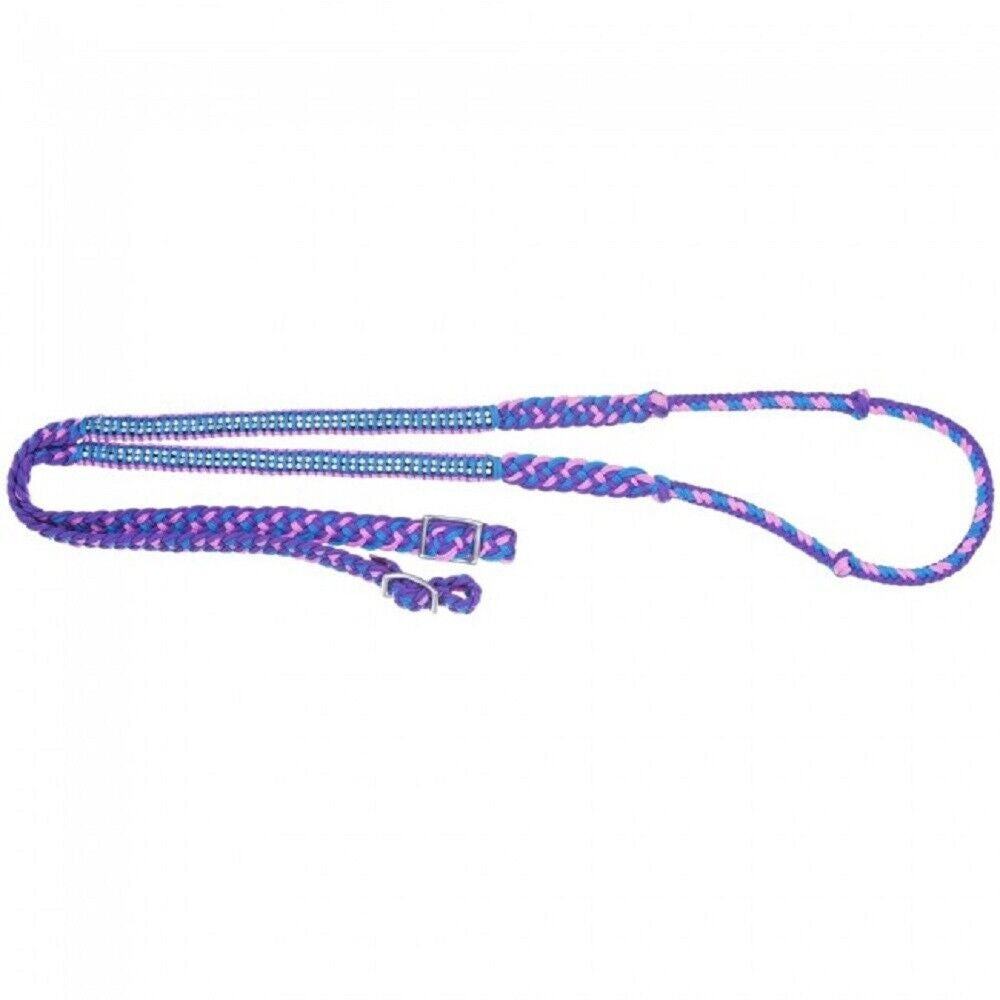 Mini Horse Knotted Competition Reins w/ Crystal Accents