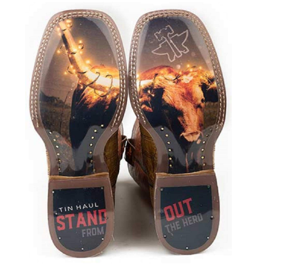 Men's Tin Haul 'Keep Out' Barbed Wire Western Cowboy Boots