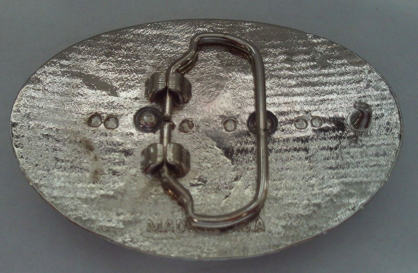 Silver BULL RIDER BELT BUCKLE w/ Gold bull & rider Rodeo 3 1/2" 2 1/2"
