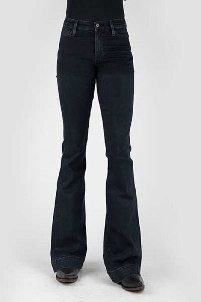 Stetson Ladies Black High Waisted Flare Jeans