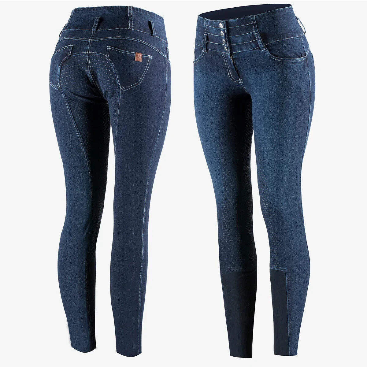 Women's Horze Dark blue 'LIZA' DENIM FULL SEAT BREECHES