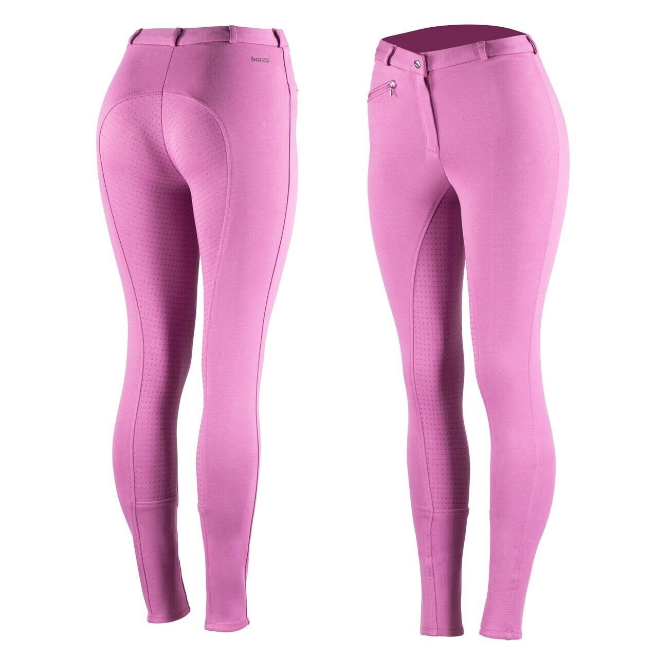 Horze Light purple pink ACTIVE SILICONE GRIP FS BREECHES