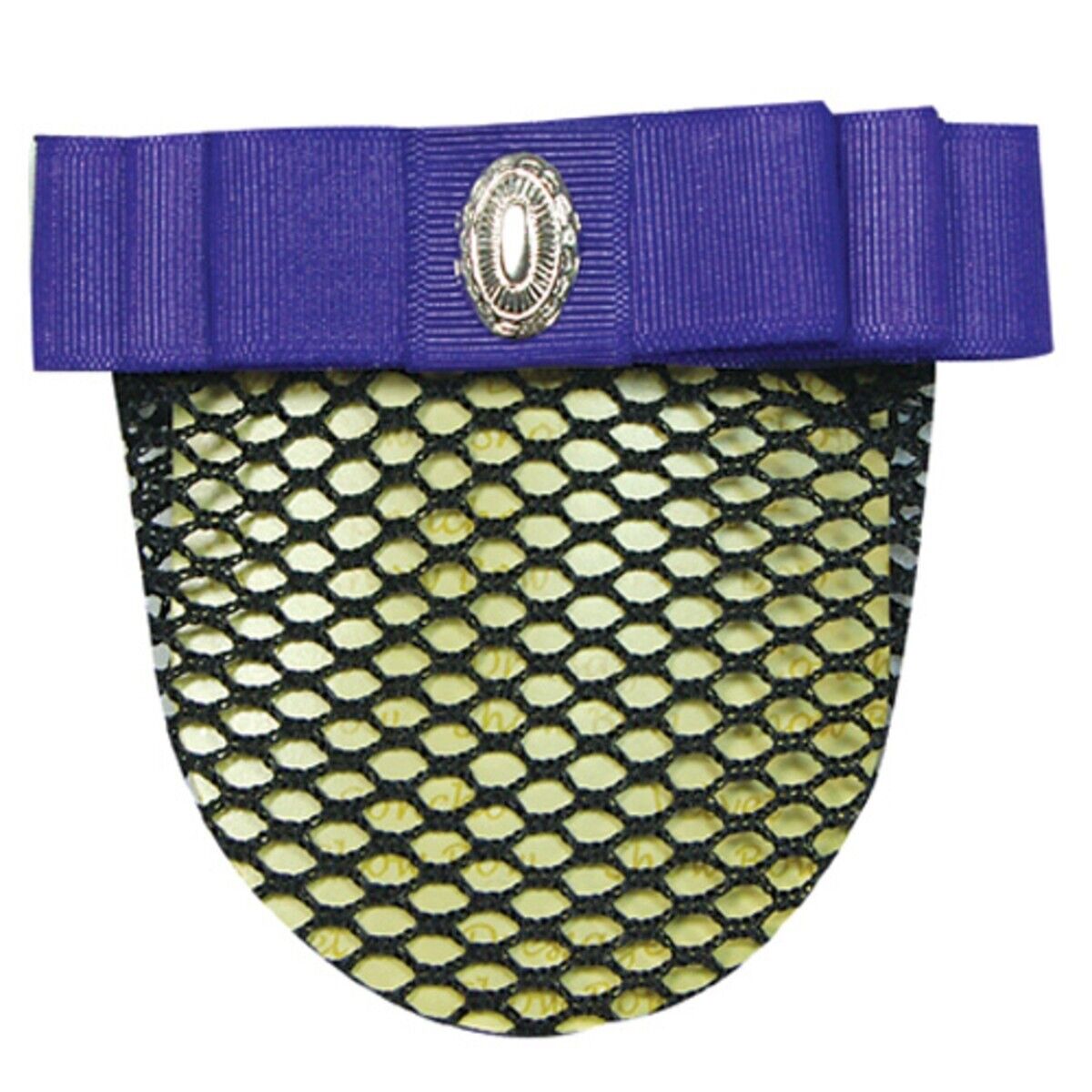 Ribbon Show Bow Hair Net with 1" Nickle Plated Concho