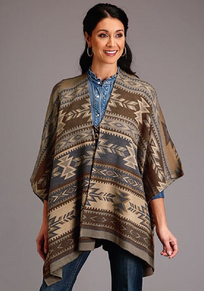 Stetson Women's Poncho Sweater Toggle Button Front One Size